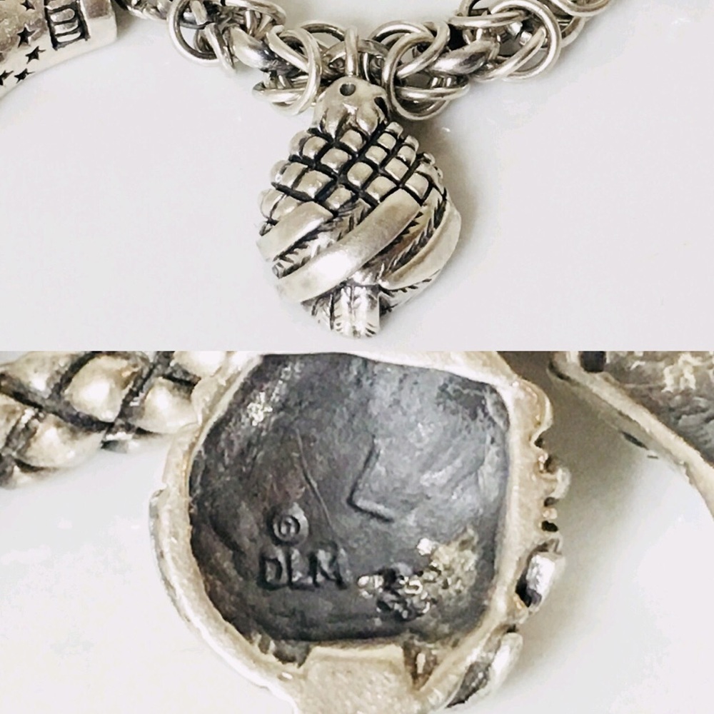 Dian Malouf Sterling Silver Chain Charm Bracelet - Picture 5 of 8